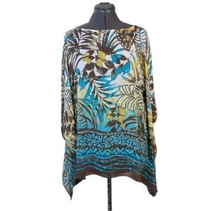 2/$25 Northern Reflections Sheer Poncho Coverup Top with Armholes Size Medium